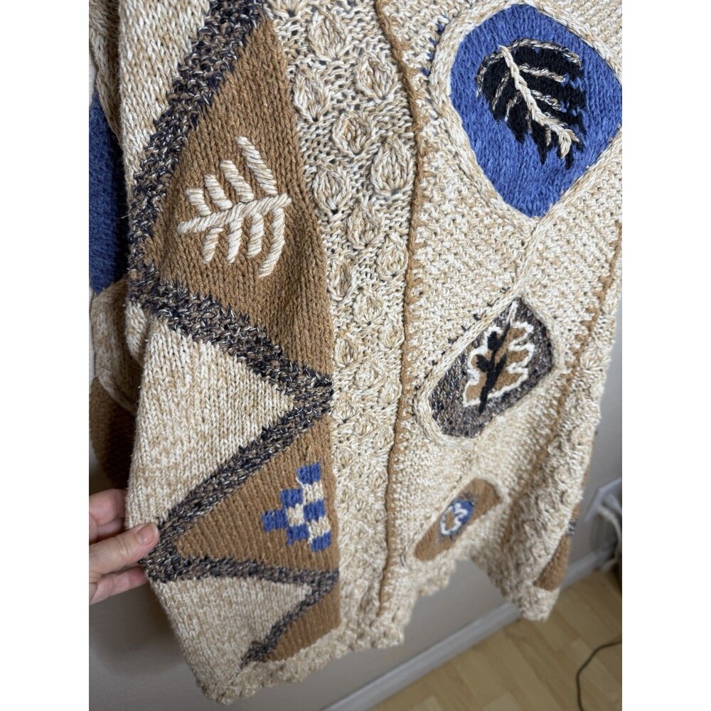 Sigrid Olsen Hand Knit Sweater Sz l large Long Sleeve Hand Knit Colorful Silk - Picture 5 of 12